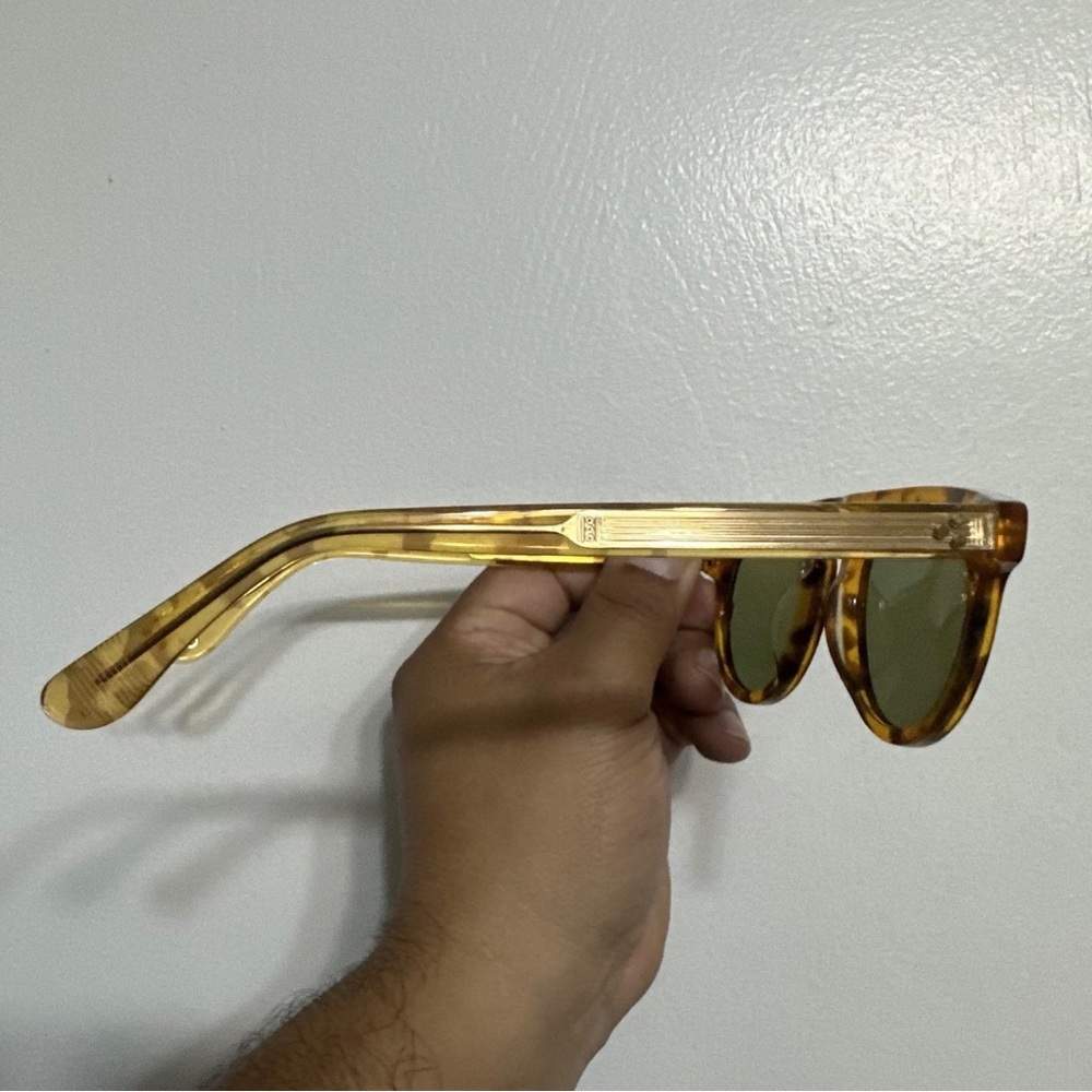 Designer Delon Nymos Gold Tortoiseshell ￼Mens Sunglasses By Studio Nymos - Picture 3 of 6